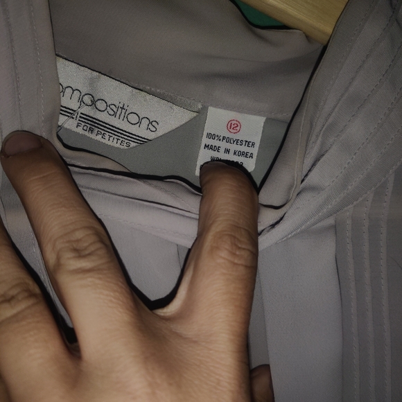 VTG pale lavender work blouse - Picture 3 of 4